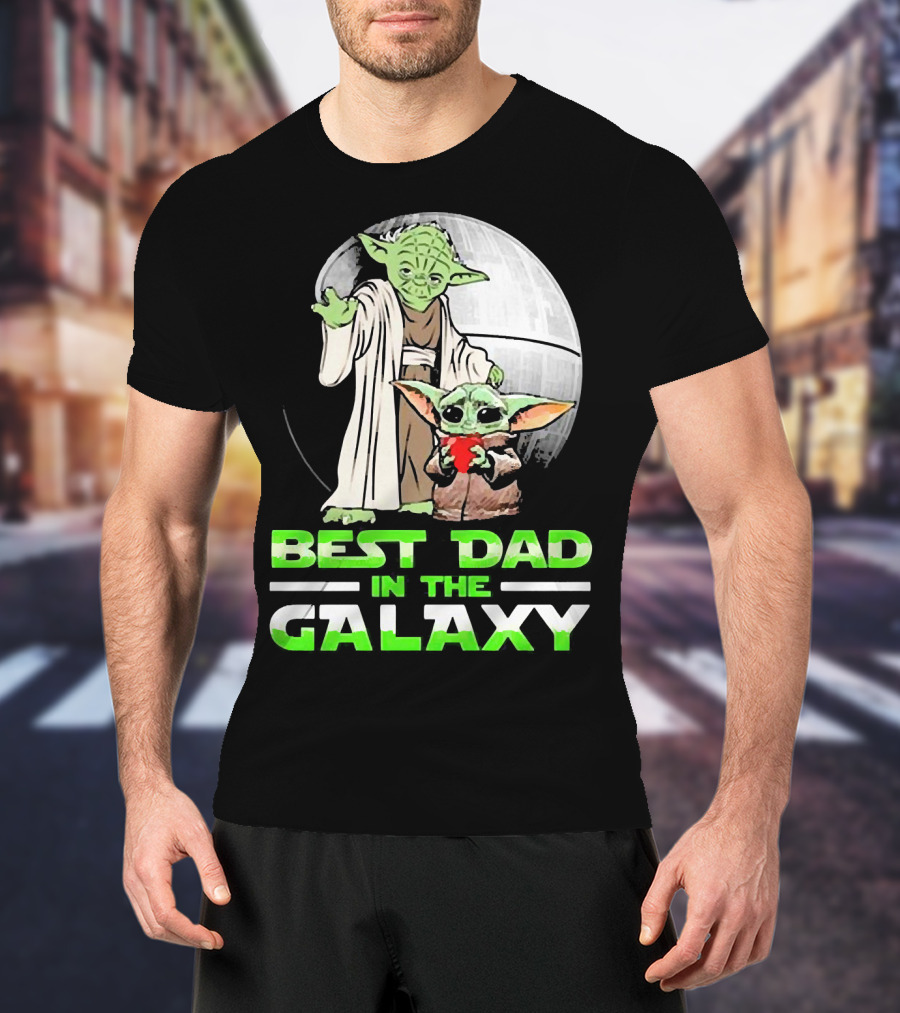 Best Dad In The Galaxy With Yoda And Baby Yoda T-Shirt