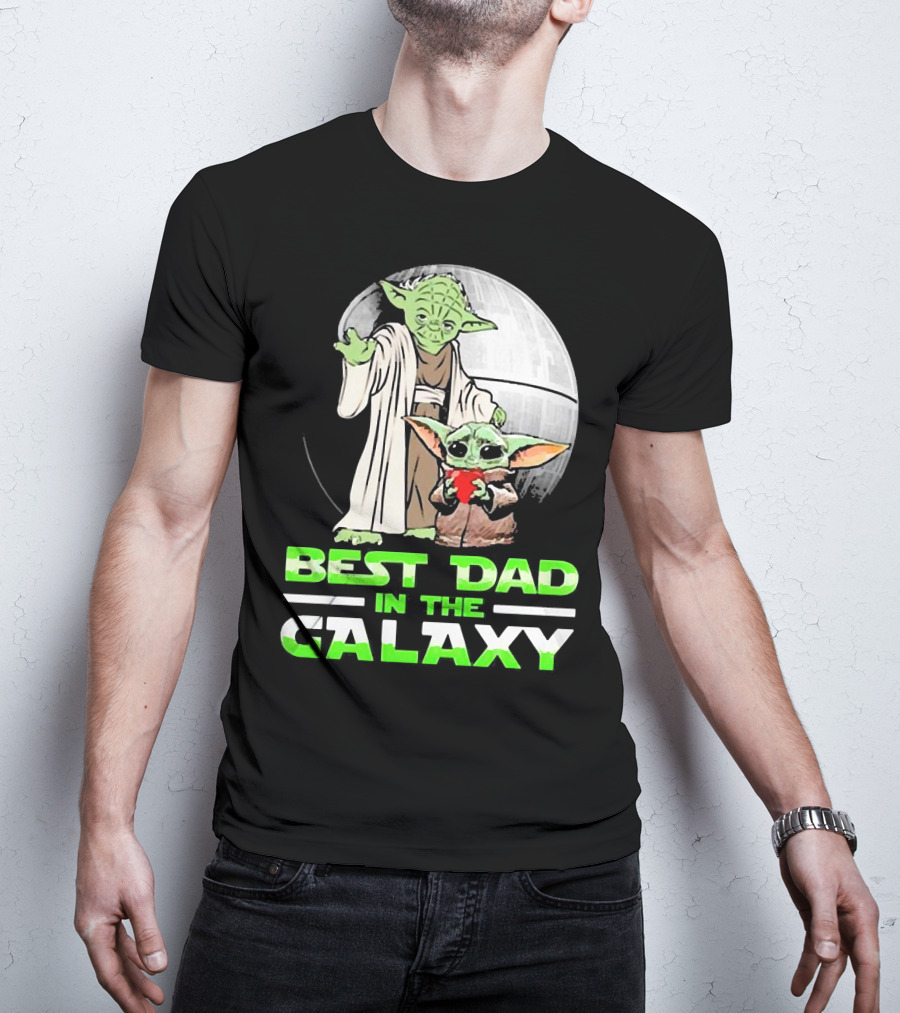 Best Dad In The Galaxy With Yoda And Baby Yoda T-Shirt