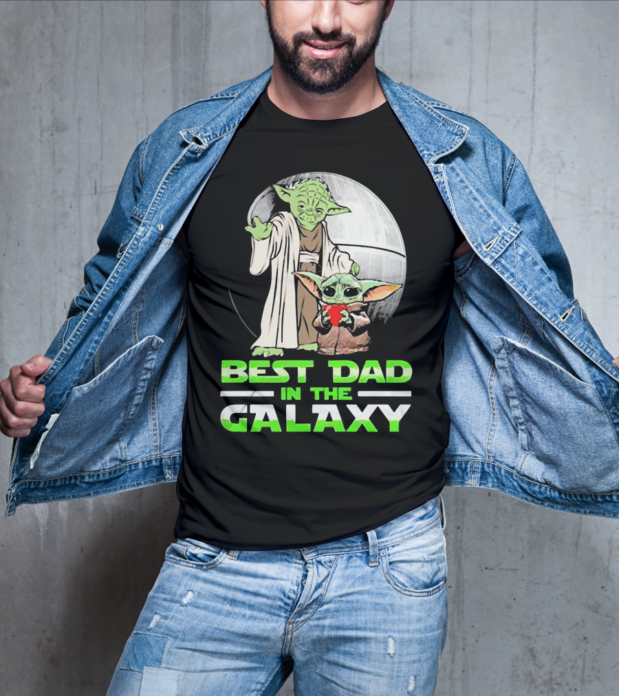 Best Dad In The Galaxy With Yoda And Baby Yoda T-Shirt