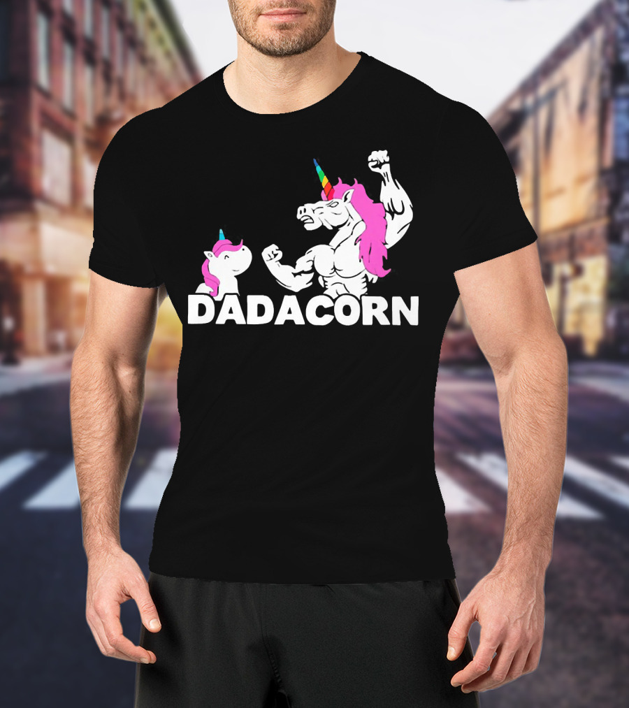 Dadacorn Unicorn Dad Muscular Fantasy T-Shirt