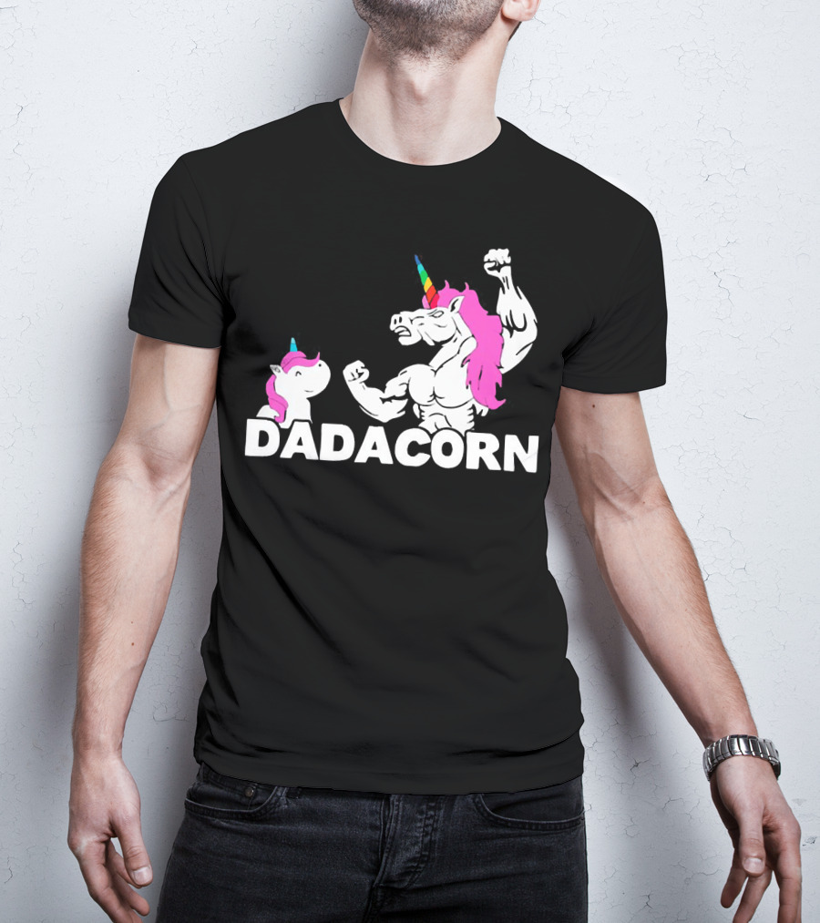 Dadacorn Unicorn Dad Muscular Fantasy T-Shirt