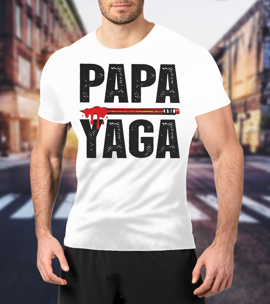 Pencil Papa Yaga Blood Dripping Text T-Shirt
