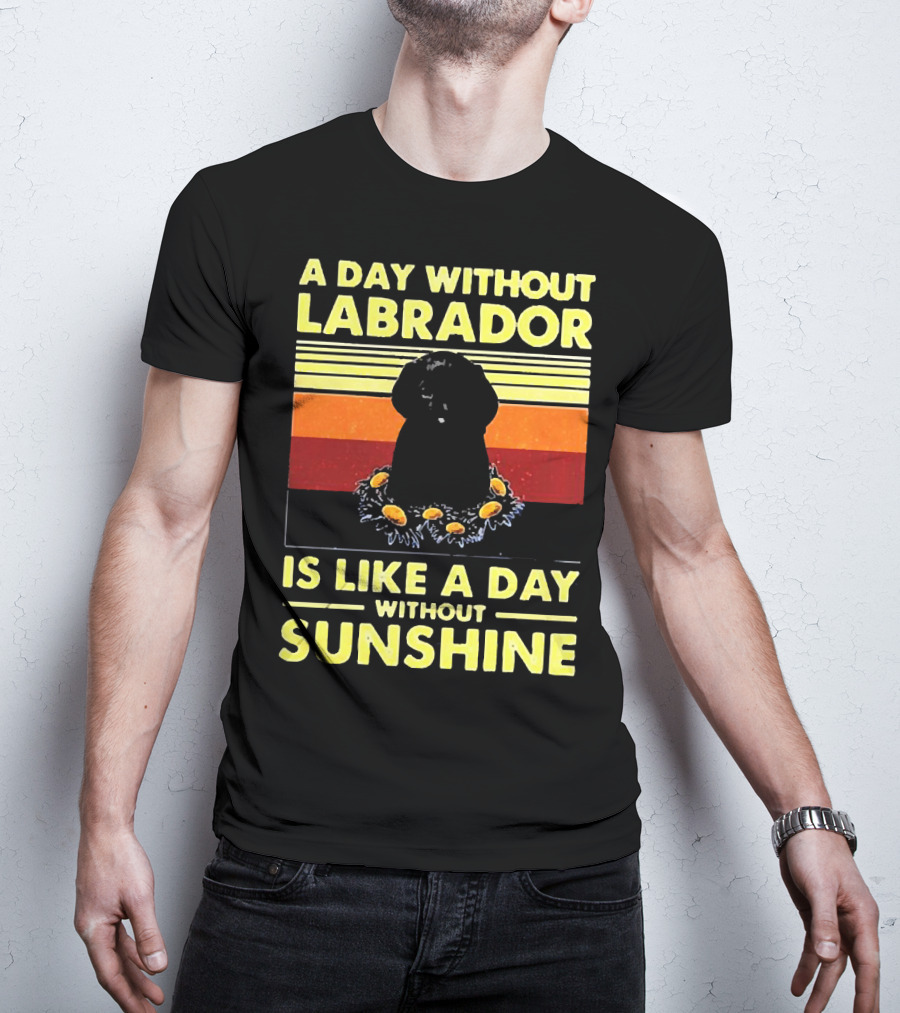 A Day Without Labrador Is Like A Day Without Sunshine Retro Sunset T-Shirt