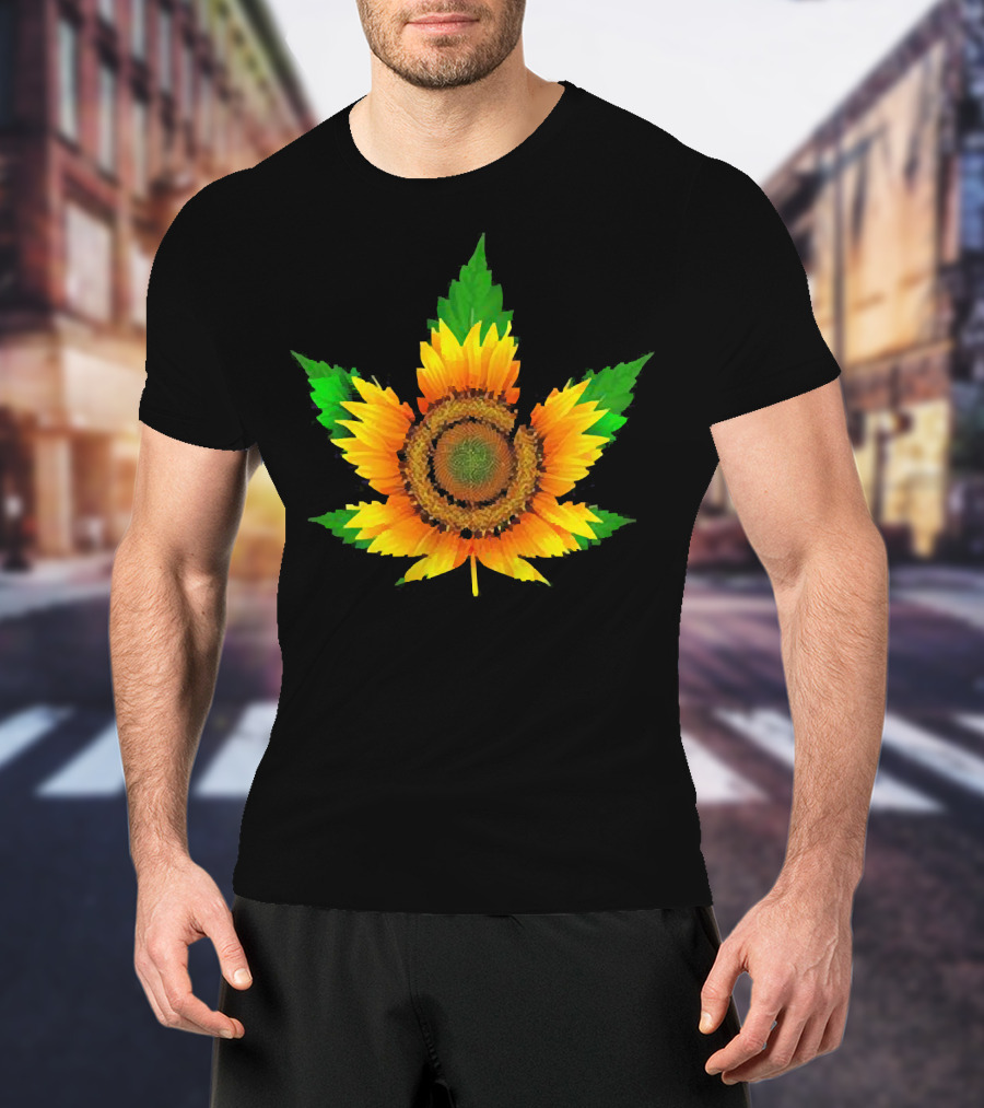 Weed Leaf Sunflower Beautiful T-Shirt
