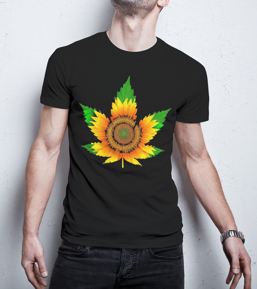 Weed Leaf Sunflower Beautiful T-Shirt
