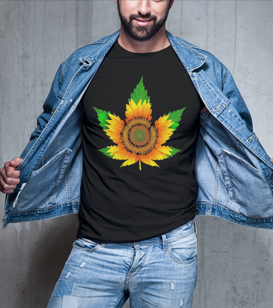 Weed Leaf Sunflower Beautiful T-Shirt