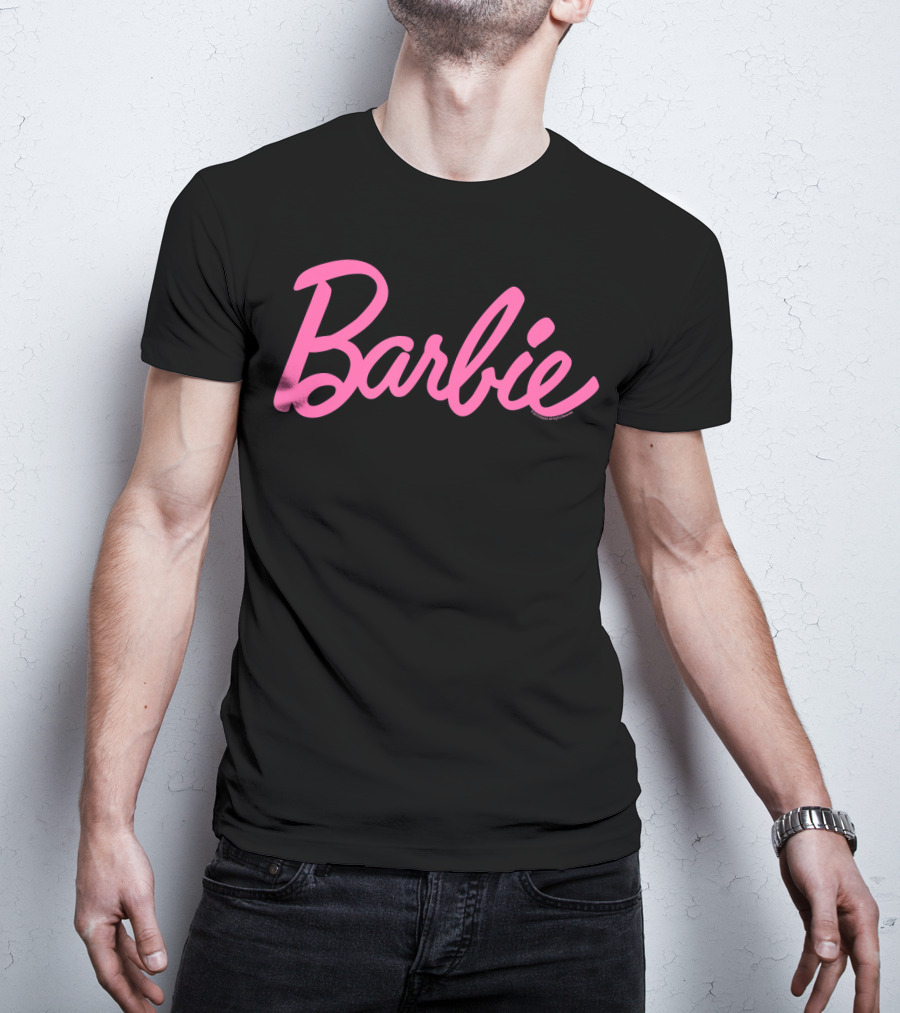 Barbie Iconic Pink Script Text T-Shirt