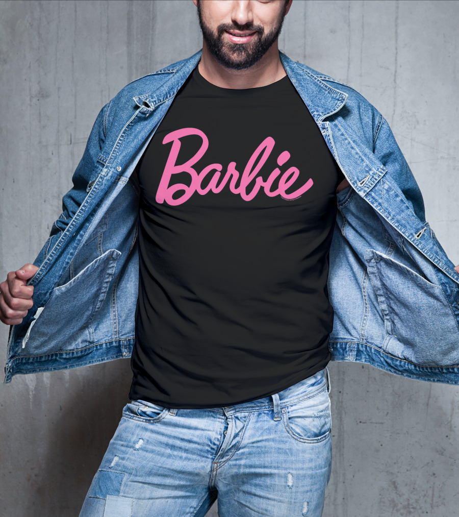 Barbie Iconic Pink Script Text T-Shirt