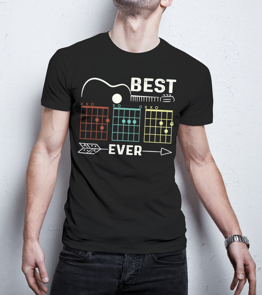 Best Dad Ever Guitar Chords Rock Music Player T-Shirt