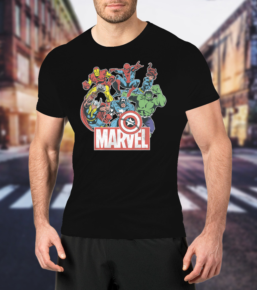 Marvel Avengers Retro Comic Team Icons T-Shirt