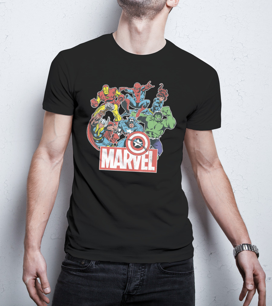 Marvel Avengers Retro Comic Team Icons T-Shirt
