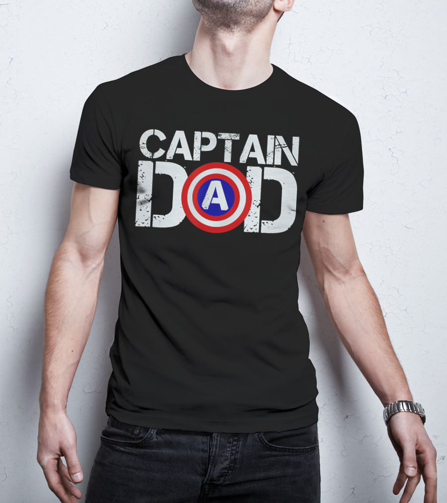 Captain Dad Superhero Christmas Birthday Mens T-Shirt