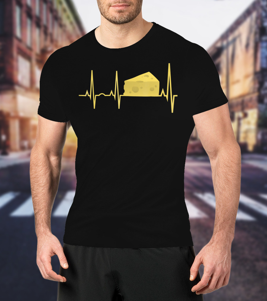 Funny Cheese Heartbeat Cheese Lover T-Shirt