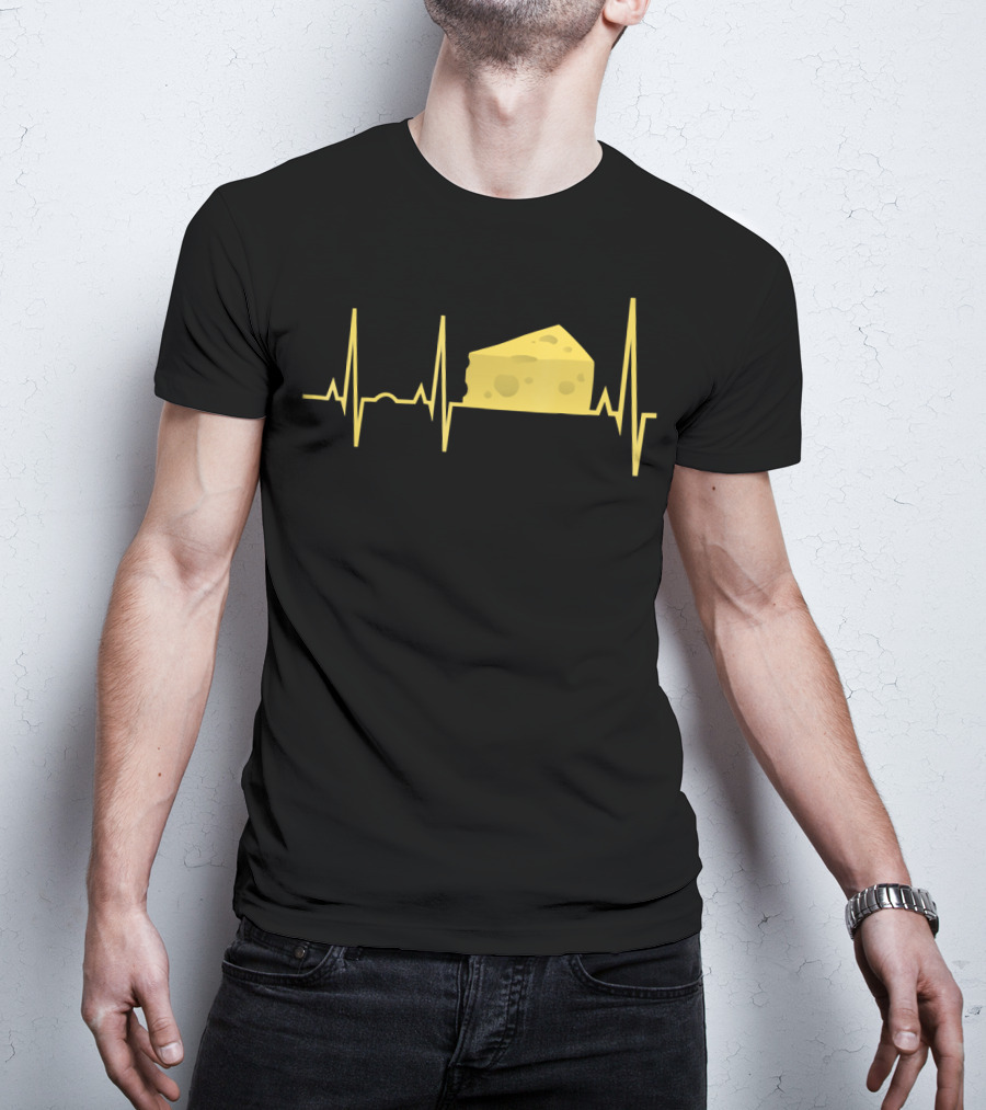 Funny Cheese Heartbeat Cheese Lover T-Shirt
