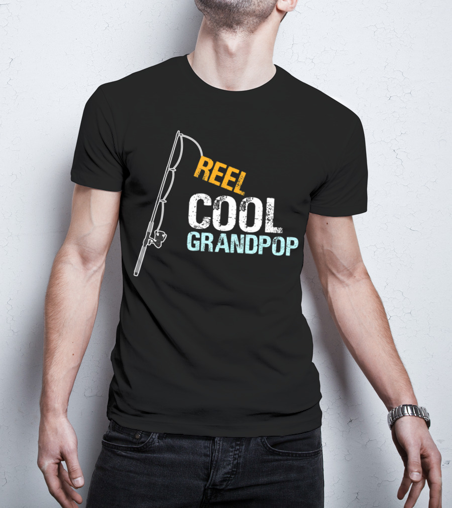 Mens Reel Cool Grandpop From Granddaughter Grandson Fishing Rod T-Shirt