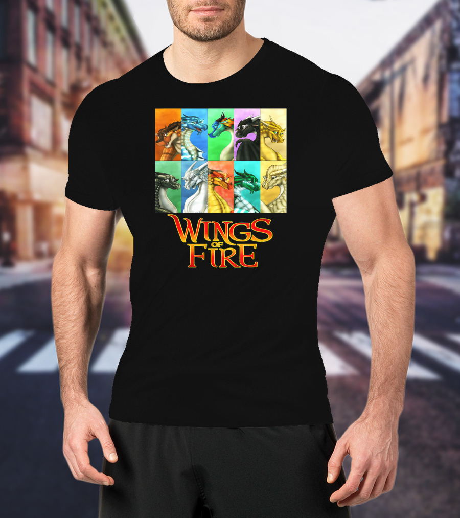 Wings Of Fire Nine Dragonets Colorful Panel T-Shirt