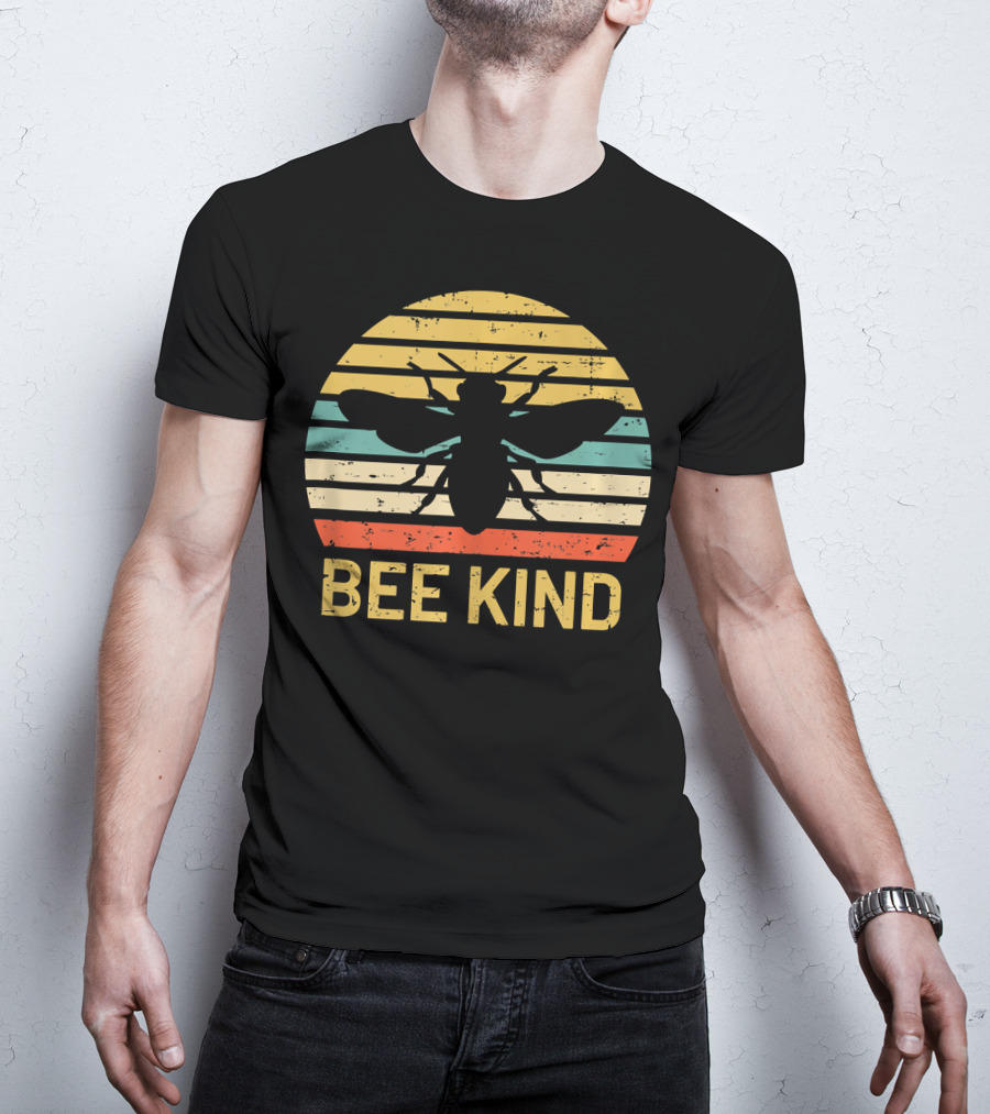 Bee Kind Vintage Style Honey Bee Silhouette Awareness T-Shirt