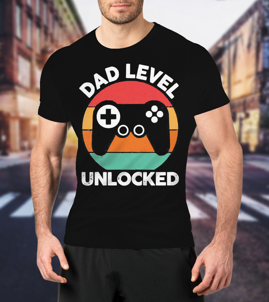 Dad Level Unlocked Vintage Version Gamer Control T-Shirt