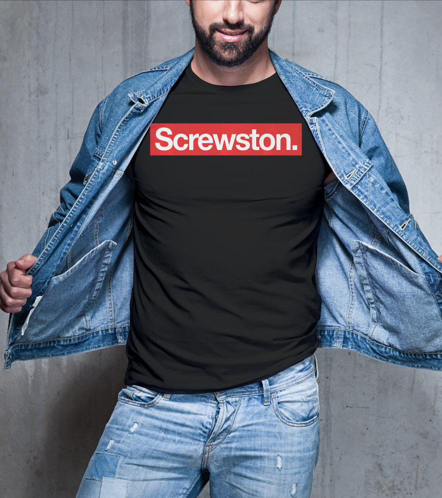 Screwston Houston Box Logo Premium Fitted T-Shirt