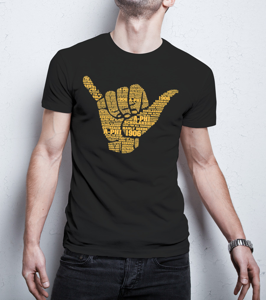 A-Phi 1906 Alpha Phi Hand Sign Scholarship Service Advocacy Outreach T-Shirt
