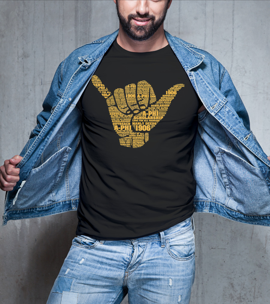 A-Phi 1906 Alpha Phi Hand Sign Scholarship Service Advocacy Outreach T-Shirt