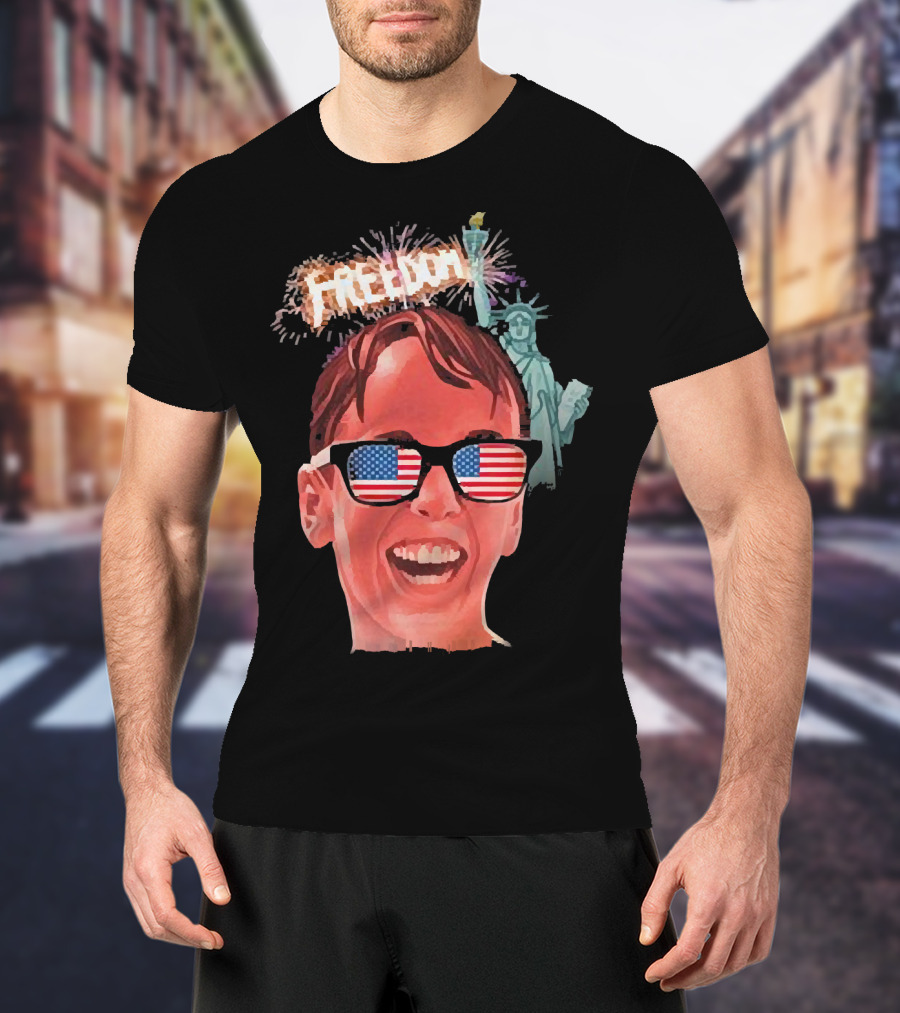 Michael Squints Palledorous Freedom USA Flag Statue Of Liberty T-Shirt