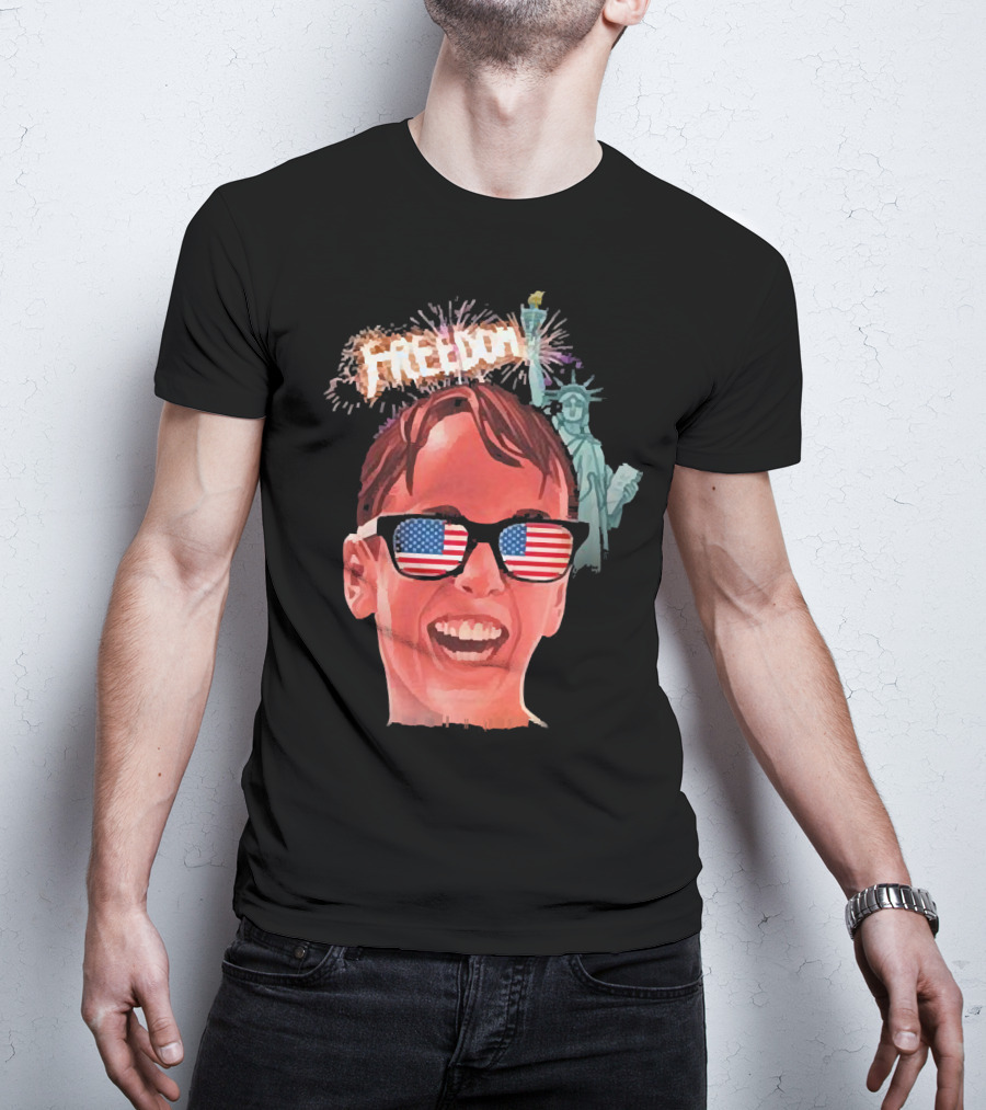 Michael Squints Palledorous Freedom USA Flag Statue Of Liberty T-Shirt