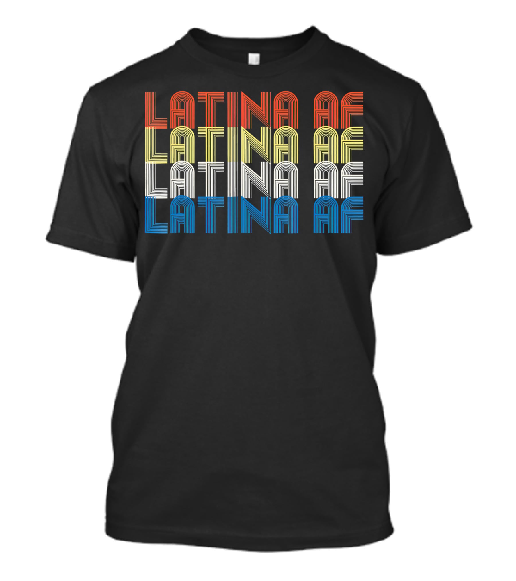 Latina AF Vintage Feminist Rainbow Stripes T-Shirt