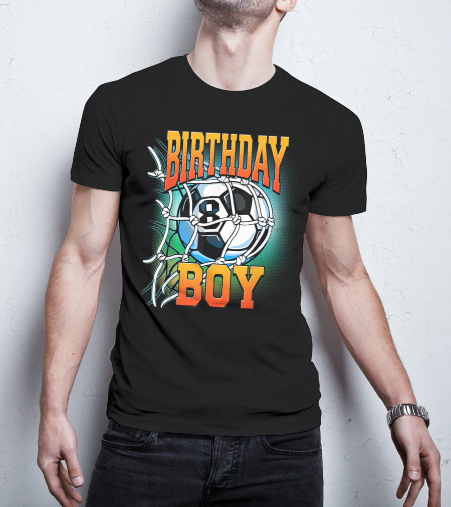 Birthday Boy Soccer Eight 8 Year Old Birthday T-Shirt