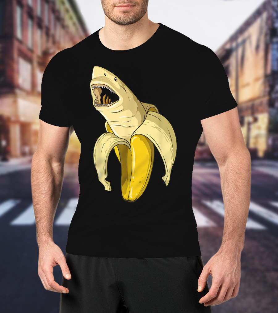 Banana Shark Banana Themed Shark Themed Party Banana Shark T-Shirt