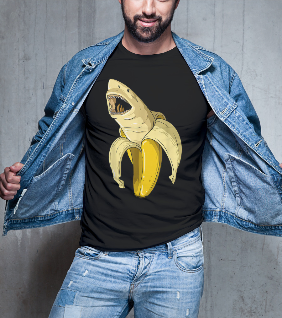 Banana Shark Banana Themed Shark Themed Party Banana Shark T-Shirt