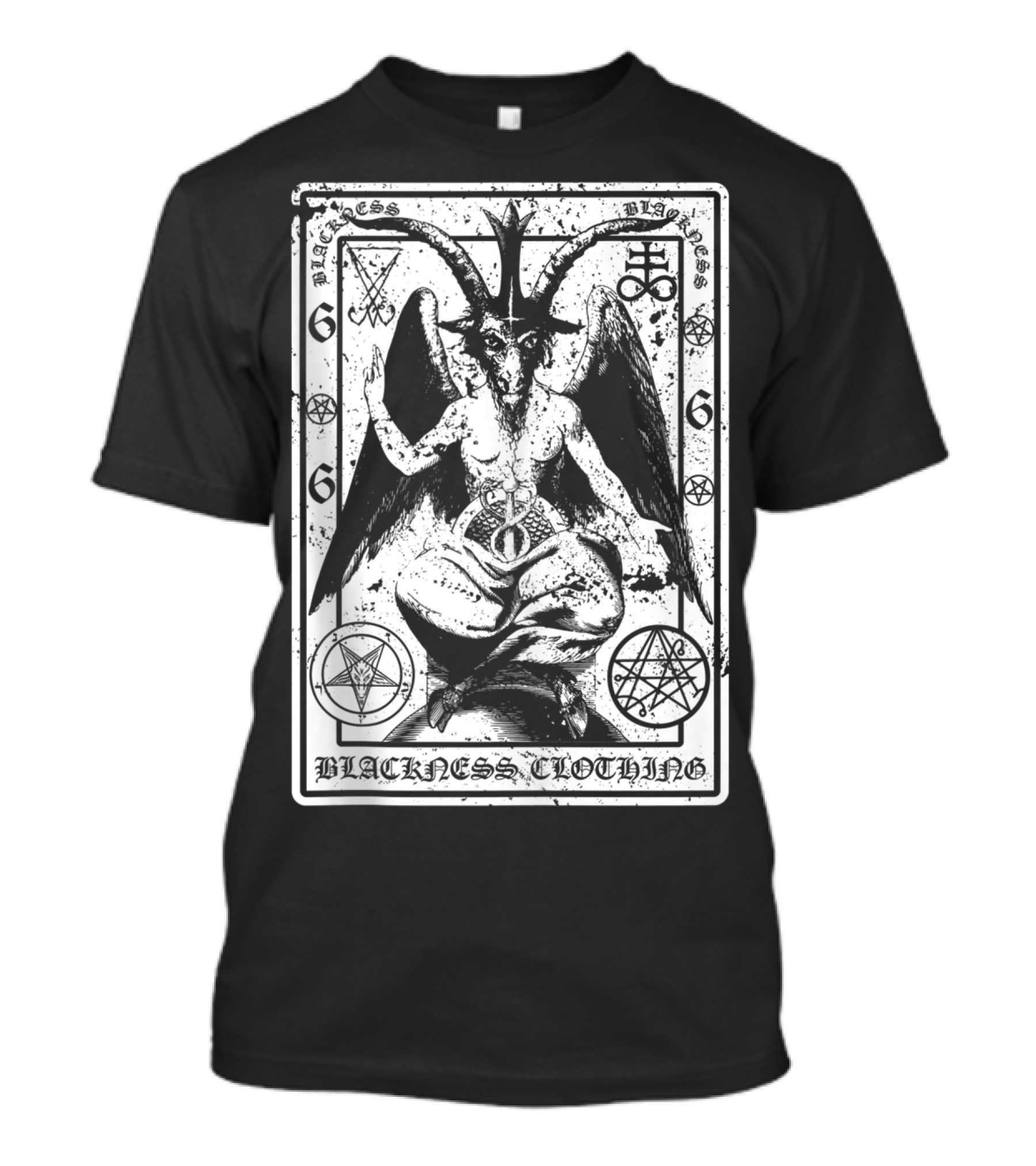 Blackness Clothing Baphome Satanic Dark Art Evil 666 Luzifer T-Shirt