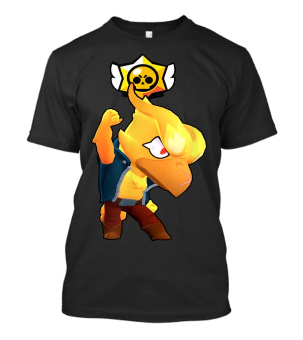 Brawl Stars Crow Character Icon With Skull Star Badge T-Shirt