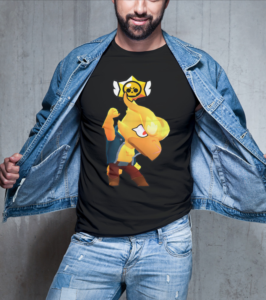 Brawl Stars Crow Character Icon With Skull Star Badge T-Shirt