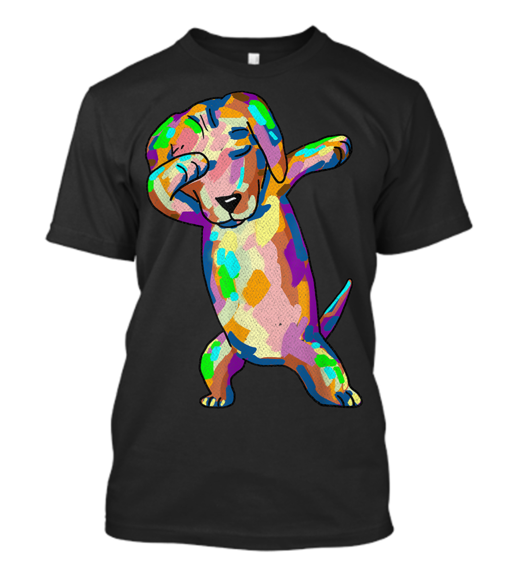 Colorful Dabbing Wiener Dog Funny Dachshund Dab T-Shirt