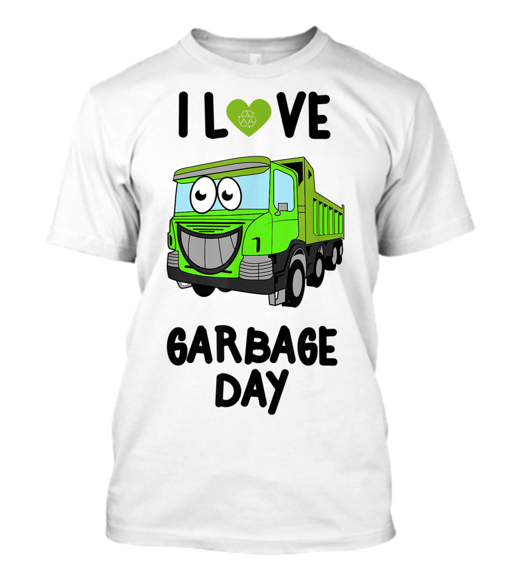I Love Garbage Day Vintage Style Cartoon Garbage Truck T-Shirt