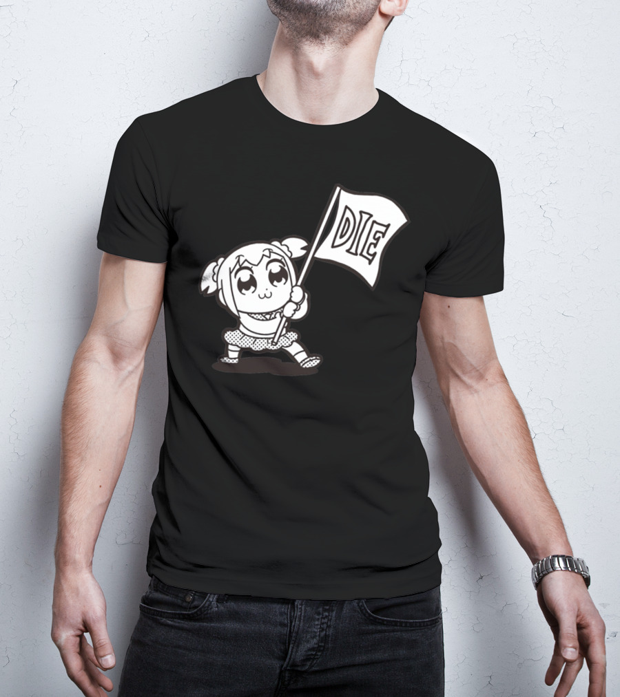Pop Team Epic Popuko Holding Die Banner T-Shirt