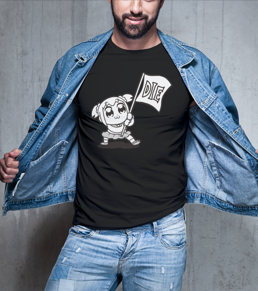 Pop Team Epic Popuko Holding Die Banner T-Shirt