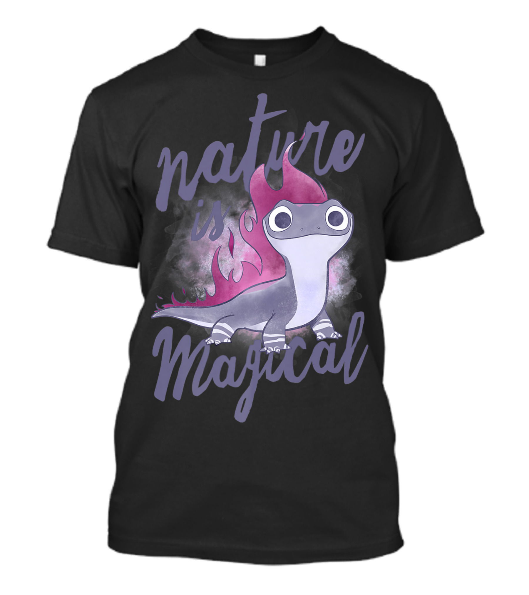 Disney Frozen 2 Salamander Character With Nature Is Magical Text T-Shirt
