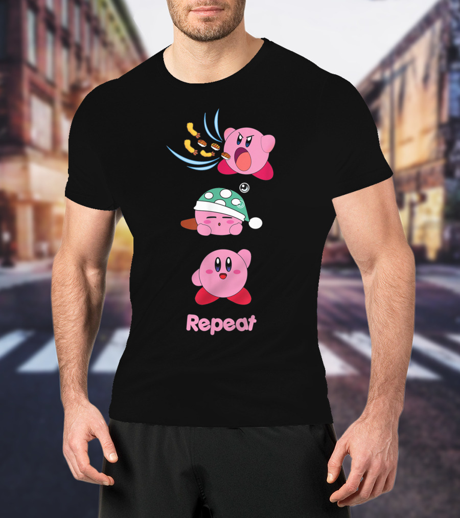 Kirby Eat Sleep Conquer Repeat T-Shirt