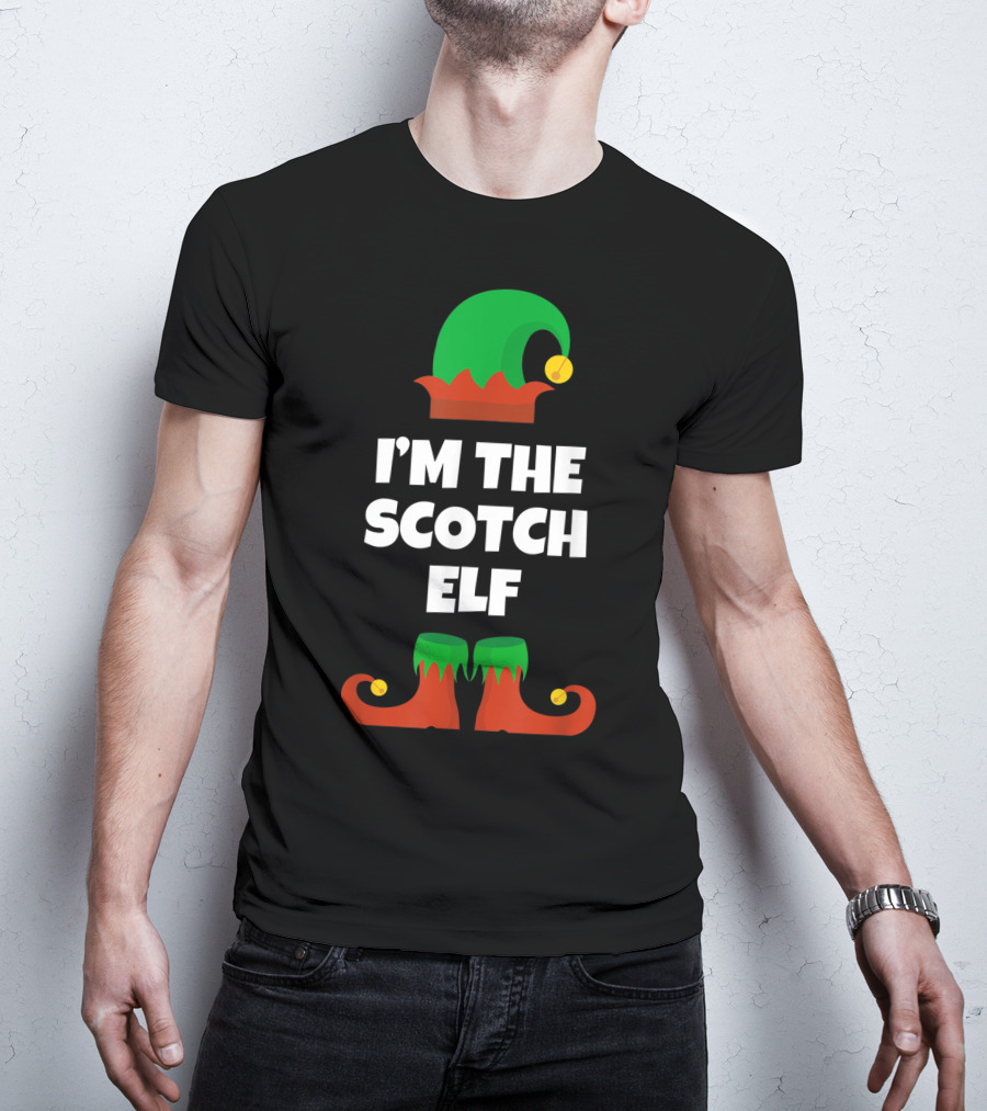 I'm The Scotch Elf Christmas Hat And Shoes T-Shirt