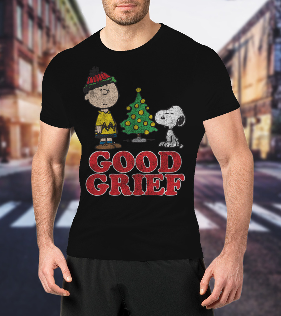 Good Grief Peanuts Holiday Snoopy And Charlie Christmas Tree T-Shirt