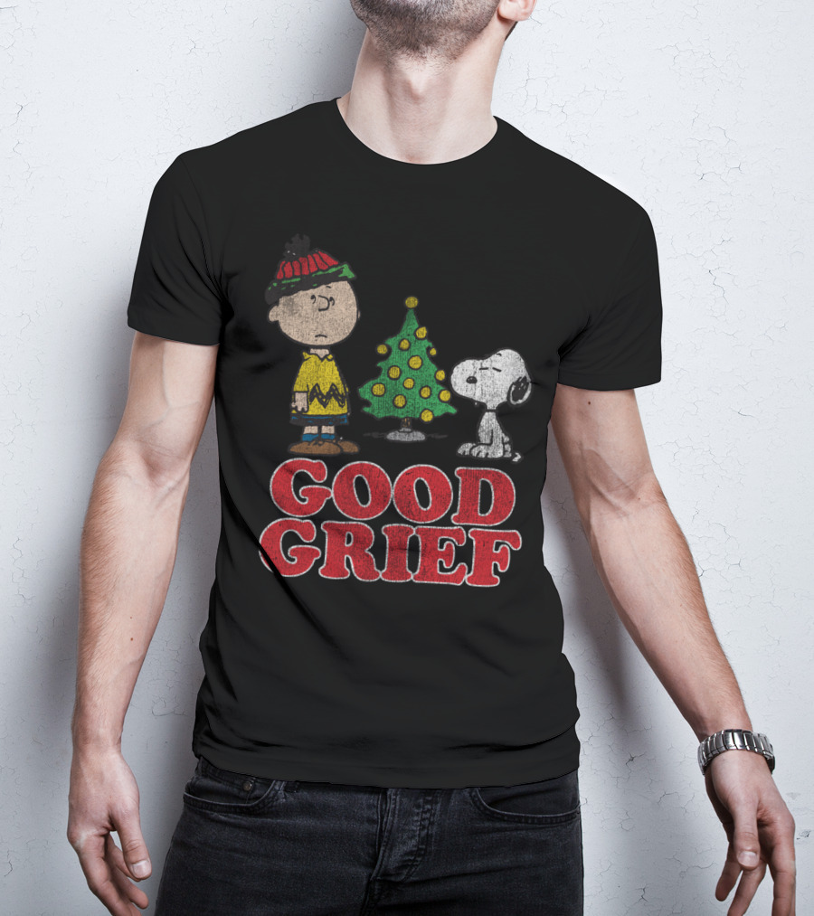 Good Grief Peanuts Holiday Snoopy And Charlie Christmas Tree T-Shirt