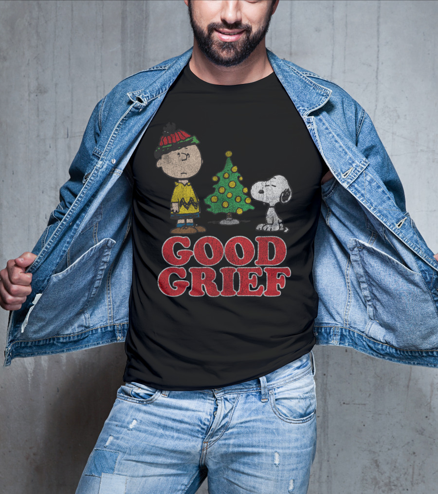 Good Grief Peanuts Holiday Snoopy And Charlie Christmas Tree T-Shirt