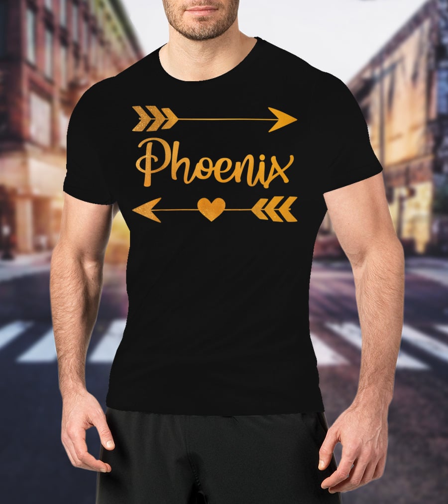 Phoenix Az Arizona Heart And Arrow City Home Roots Usa T-Shirt