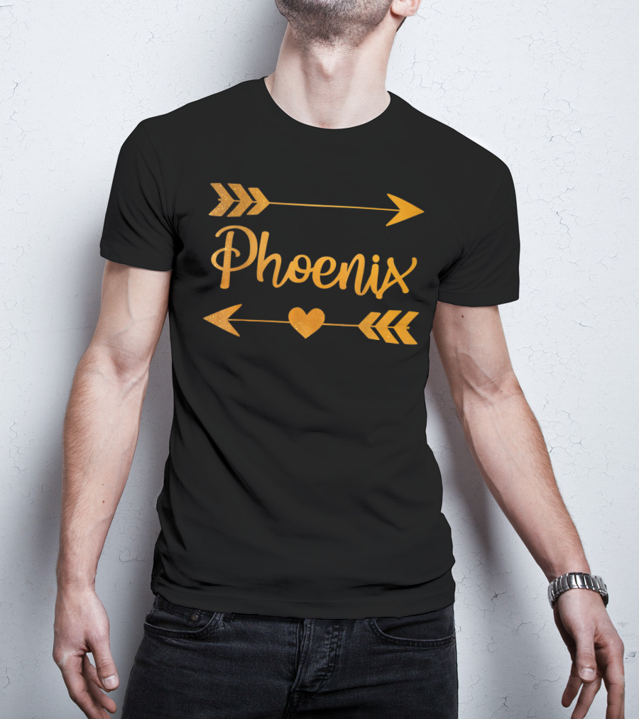 Phoenix Az Arizona Heart And Arrow City Home Roots Usa T-Shirt