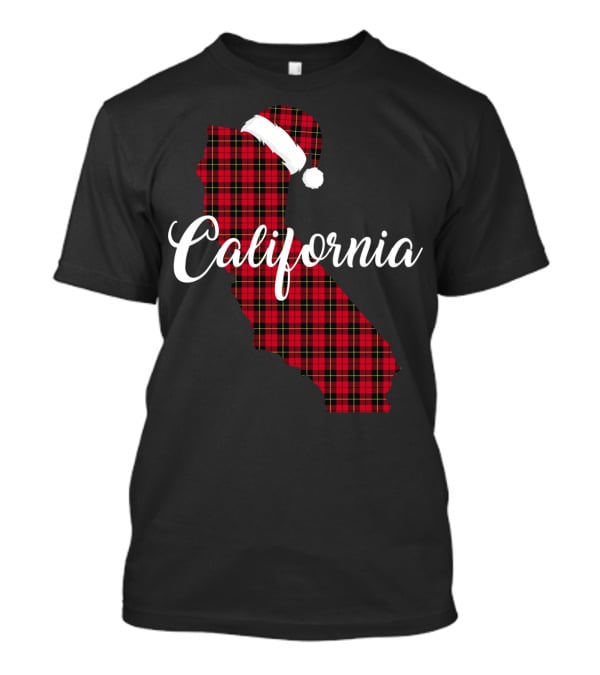 California Red Buffalo Plaid Santa Hat Royal Stewart T-Shirt