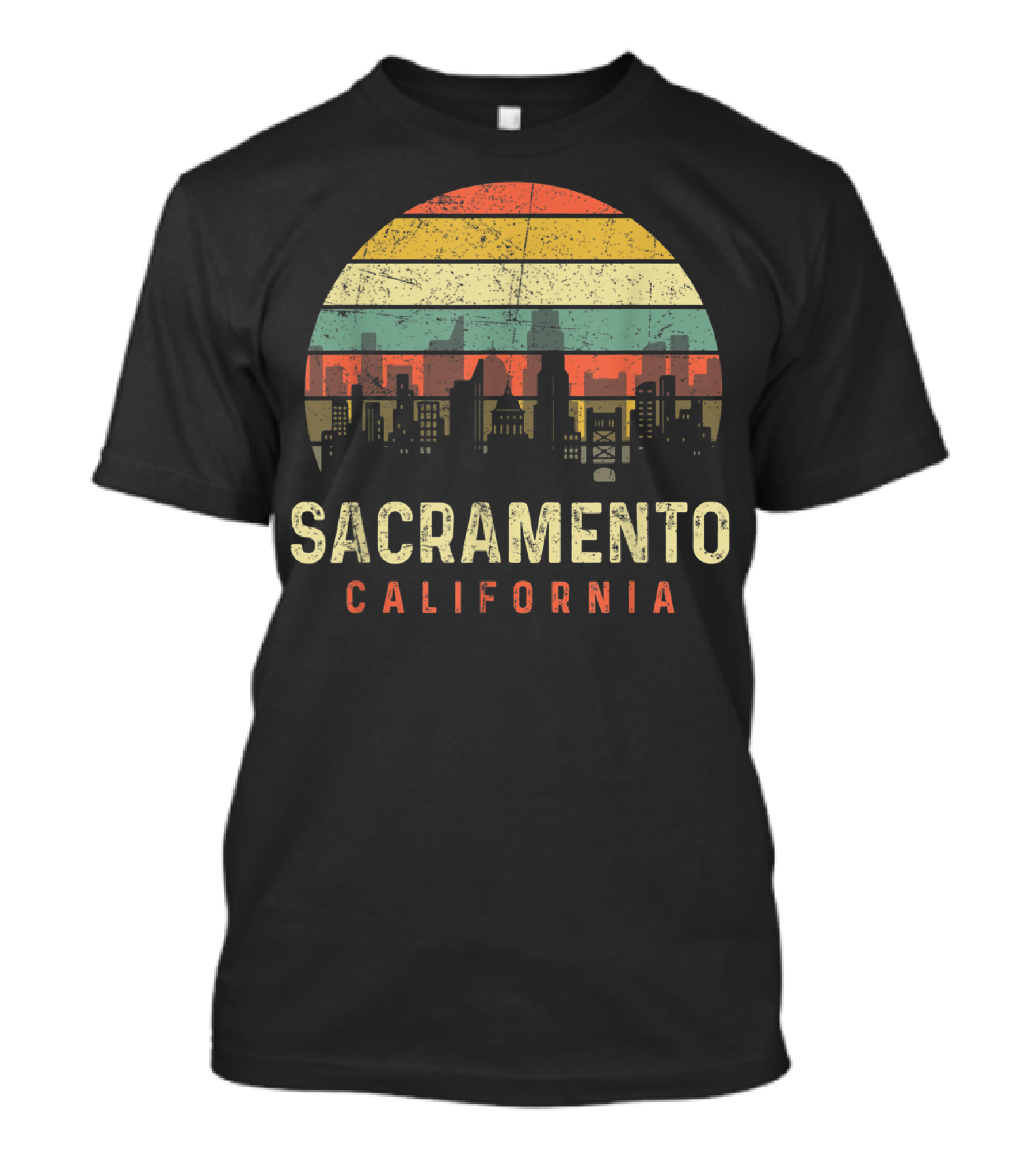 Sacramento California Skyline Vintage Sunset T-Shirt