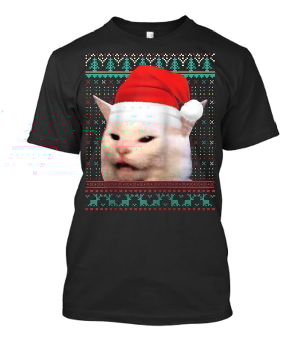 Santa Cat Ugly Christmas Merry T-Shirt