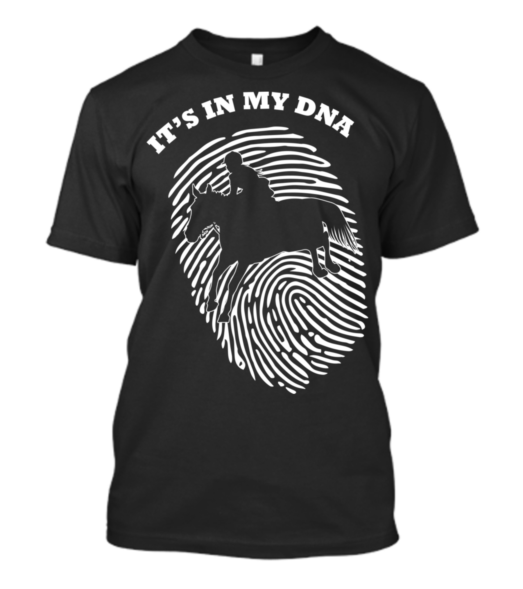 It's In My DNA Equestrian Horse Racer Fingerprint T-Shirt